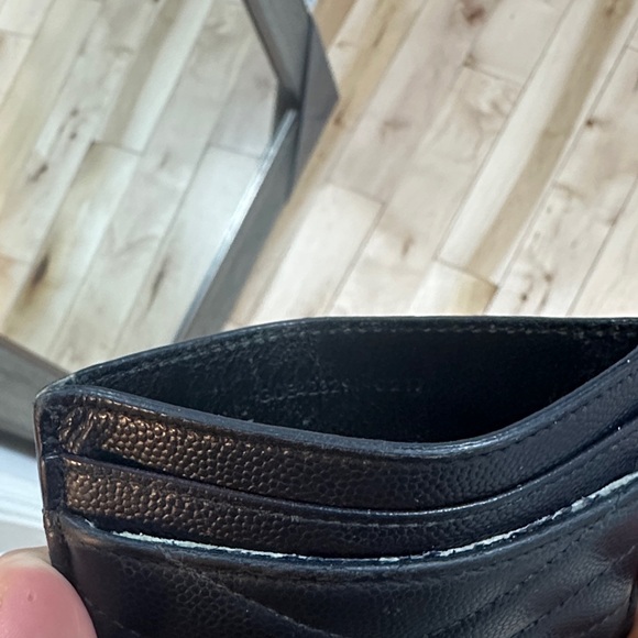Saint Laurent Black Leather Card Holder with Gold Logo - Picture 5 of 5